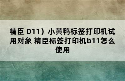 （NIIMBOT/精臣 D11）小黄鸭标签打印机试用对象 精臣标签打印机b11怎么使用